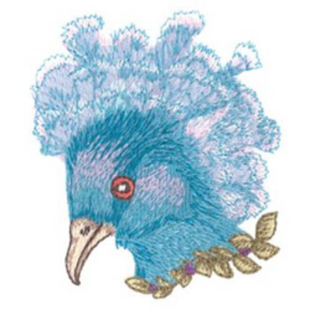 Picture of Victoria Crowned Pigeon Machine Embroidery Design