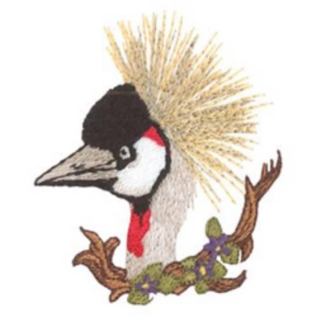 Picture of African Crowned Crane Machine Embroidery Design