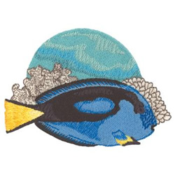 Blue Hippo Tang Machine Embroidery Design