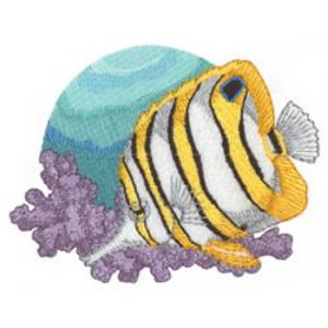 Picture of Copperband Butterfly Fish Machine Embroidery Design