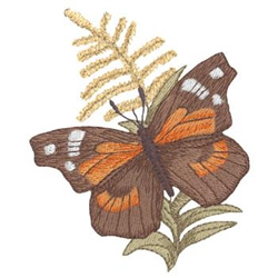 Snoot Butterfly on Goldenrod Machine Embroidery Design