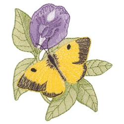 Male Alfalfa and  Butterfly Pea Machine Embroidery Design
