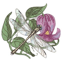 Plains Clubtail and  Curl Flower Machine Embroidery Design