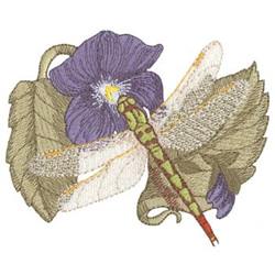 Jade Clubtail and Common Blue Violet Machine Embroidery Design