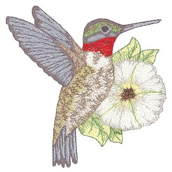 Ruby Throated Hummingbird Machine Embroidery Design