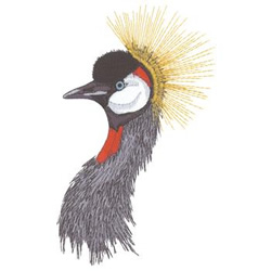 Gray Crowned Crane Machine Embroidery Design