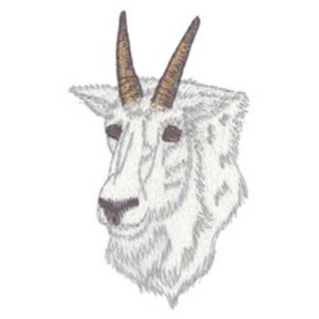 Picture of Mountain Goat Head Machine Embroidery Design