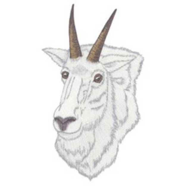 Picture of Mountain Goat Head Machine Embroidery Design