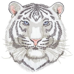 White Tiger Machine Embroidery Design