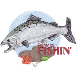 Rather Be Fishin Machine Embroidery Design