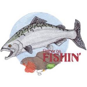 Picture of Rather Be Fishin Machine Embroidery Design