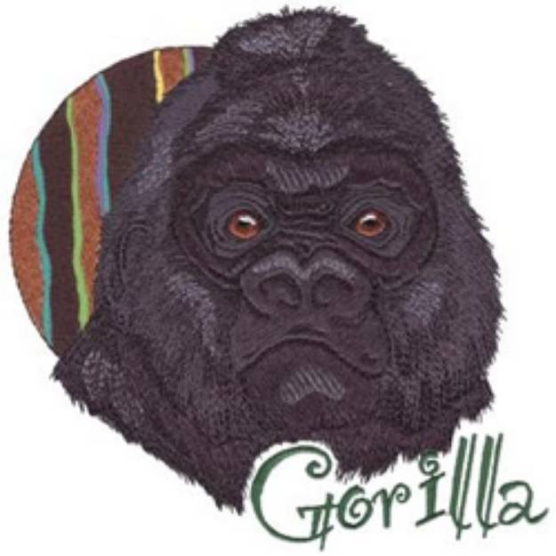 Picture of Gorilla Head Machine Embroidery Design