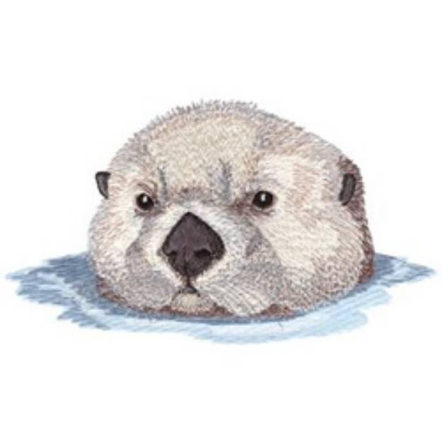 Picture of Sea Otter Head Machine Embroidery Design