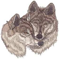 Wolf Heads Machine Embroidery Design