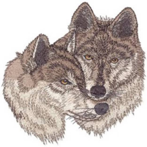 Picture of Wolf Heads Machine Embroidery Design