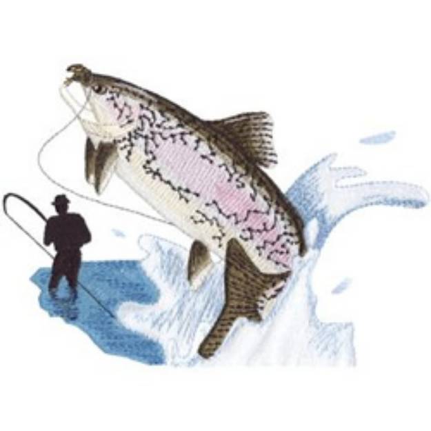 Picture of Rainbow Trout Machine Embroidery Design