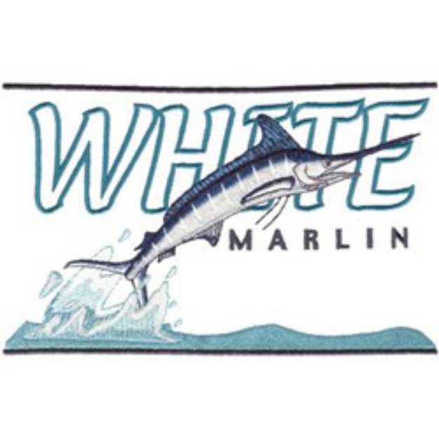 Picture of White Marlin Machine Embroidery Design