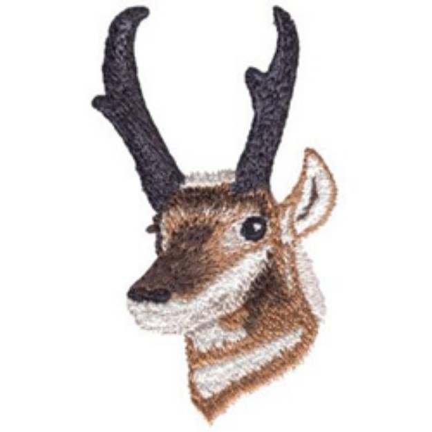 Picture of Antelope Head Machine Embroidery Design