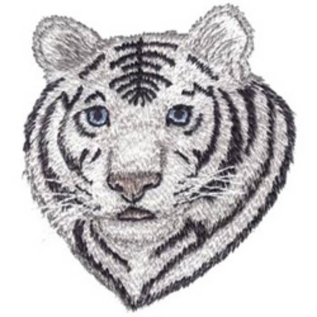 Picture of White Tiger Head Machine Embroidery Design