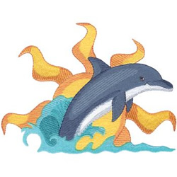 Dolphin Machine Embroidery Design