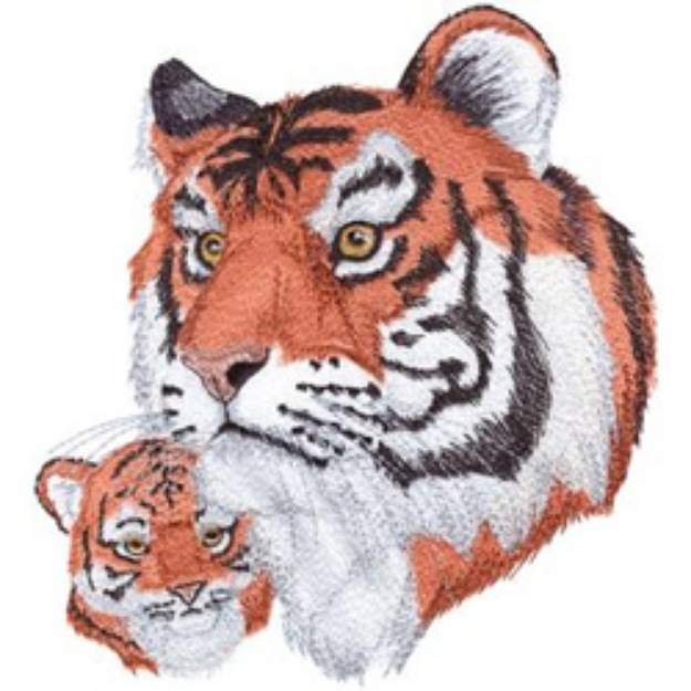 Picture of Tiger and Cub Machine Embroidery Design