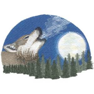 Picture of Howling Wolf Machine Embroidery Design