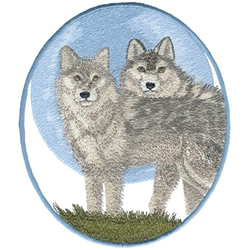 Wolves Standing Machine Embroidery Design