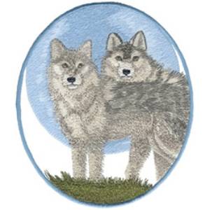 Picture of Wolves Standing Machine Embroidery Design