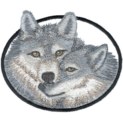 Two Wolves Machine Embroidery Design