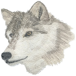 Wolf Head Machine Embroidery Design
