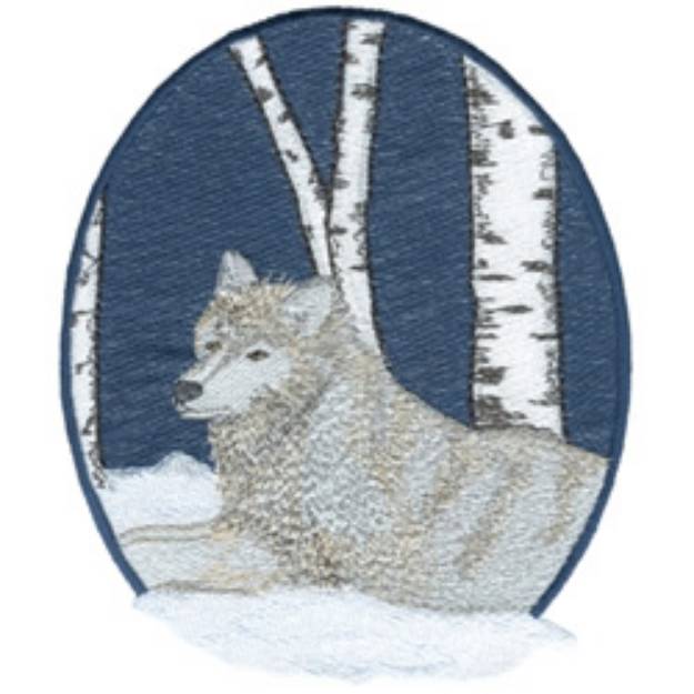 Picture of Wolf In Trees Machine Embroidery Design