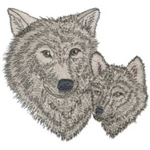 Picture of Wolf & Cub Machine Embroidery Design