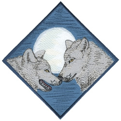 Two Wolves Machine Embroidery Design