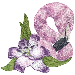 Flamingo W/ Lily Machine Embroidery Design