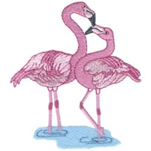 Picture of Flamingo Pair Machine Embroidery Design