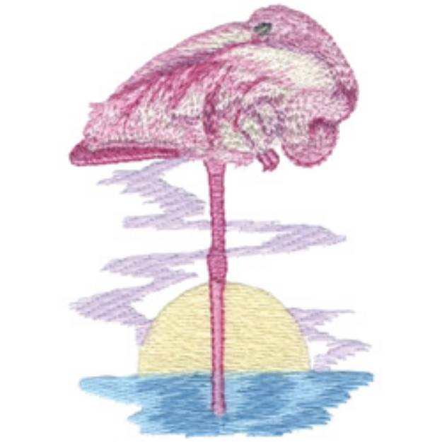 Picture of Sleeping Flamingo Machine Embroidery Design