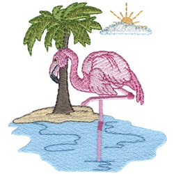 Flamingo Scene Machine Embroidery Design