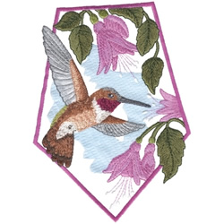 Rufous Hummingbird Machine Embroidery Design