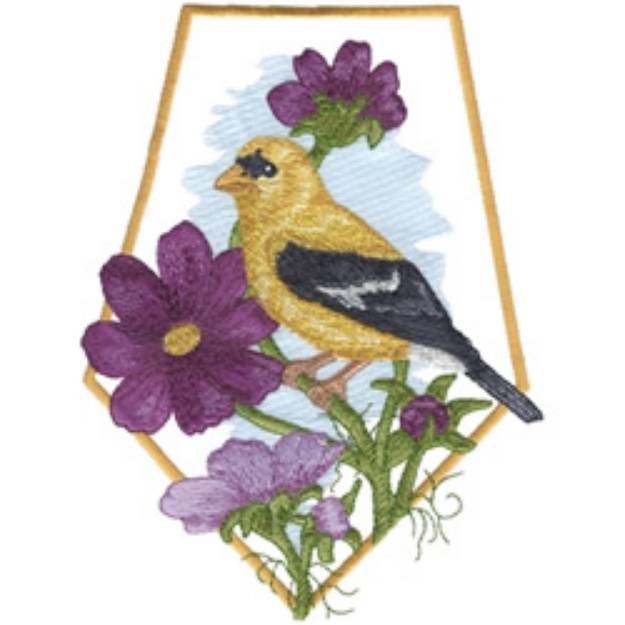 Picture of Summer Goldfinch Machine Embroidery Design