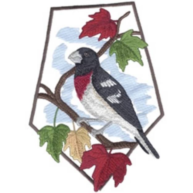 Picture of Rose-breasted Grosbeak Machine Embroidery Design