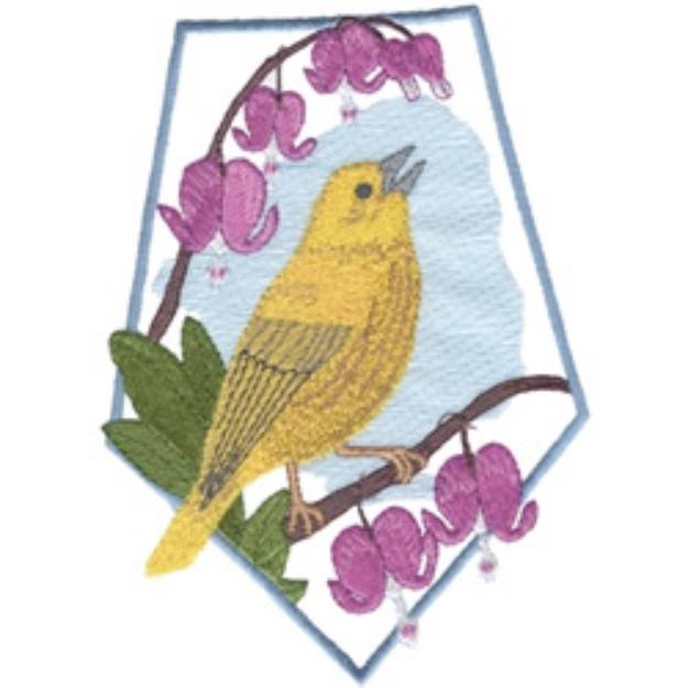 Picture of Yellow Warbler Machine Embroidery Design