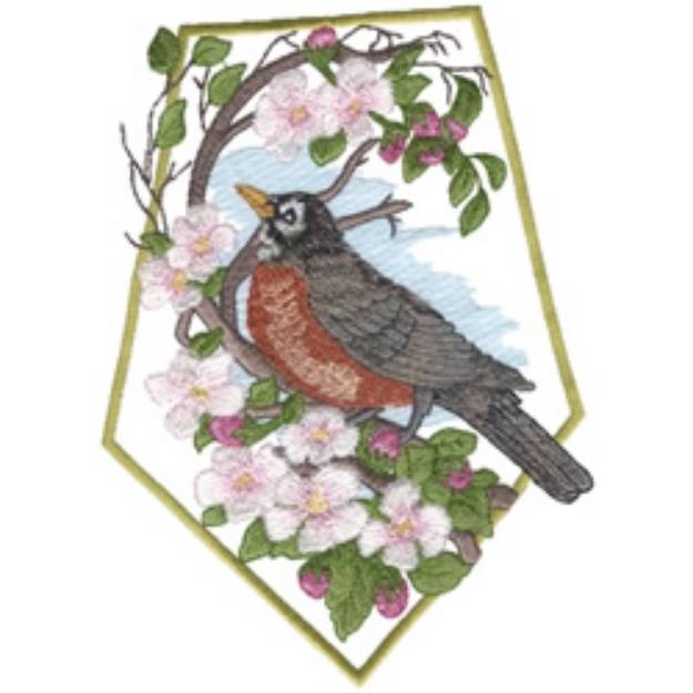 Picture of Spring Robin Machine Embroidery Design
