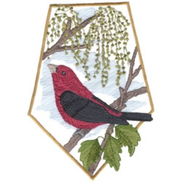 Picture of Scarlet Tanager Machine Embroidery Design