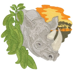 Rhino Head Machine Embroidery Design
