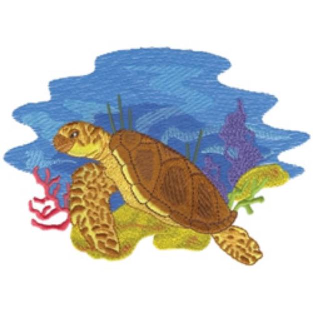 Picture of Loggerhead Sea Turtle Machine Embroidery Design