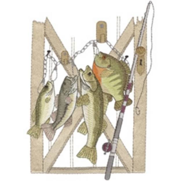 Picture of Fishing " Days Catch" Machine Embroidery Design