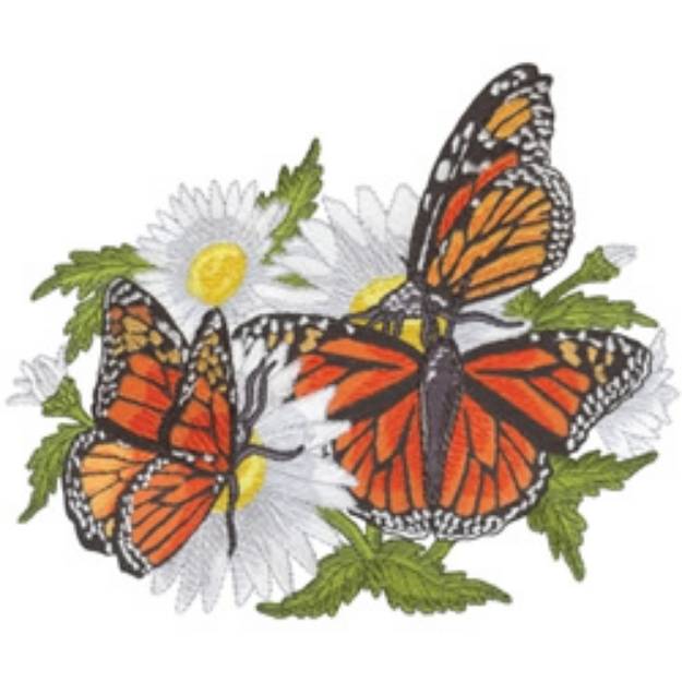 Picture of Monarch Butterflies Machine Embroidery Design