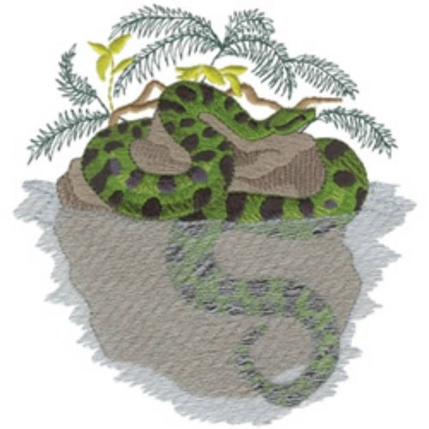 Picture of Anaconda In Swamp Machine Embroidery Design