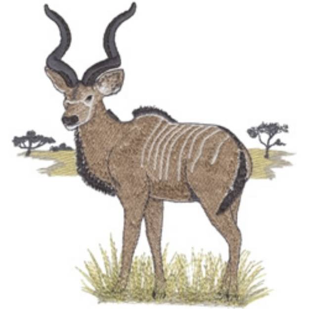 Picture of Kudu Safari Scene Machine Embroidery Design