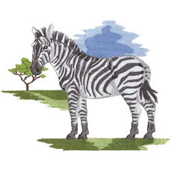 Zebra Scene Machine Embroidery Design